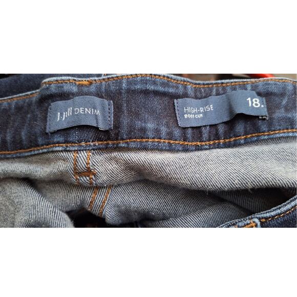 J. Jill Denim High Rise Boot Cut Jeans Blue Size 18 P Short Cotton Stretch - Picture 3 of 9